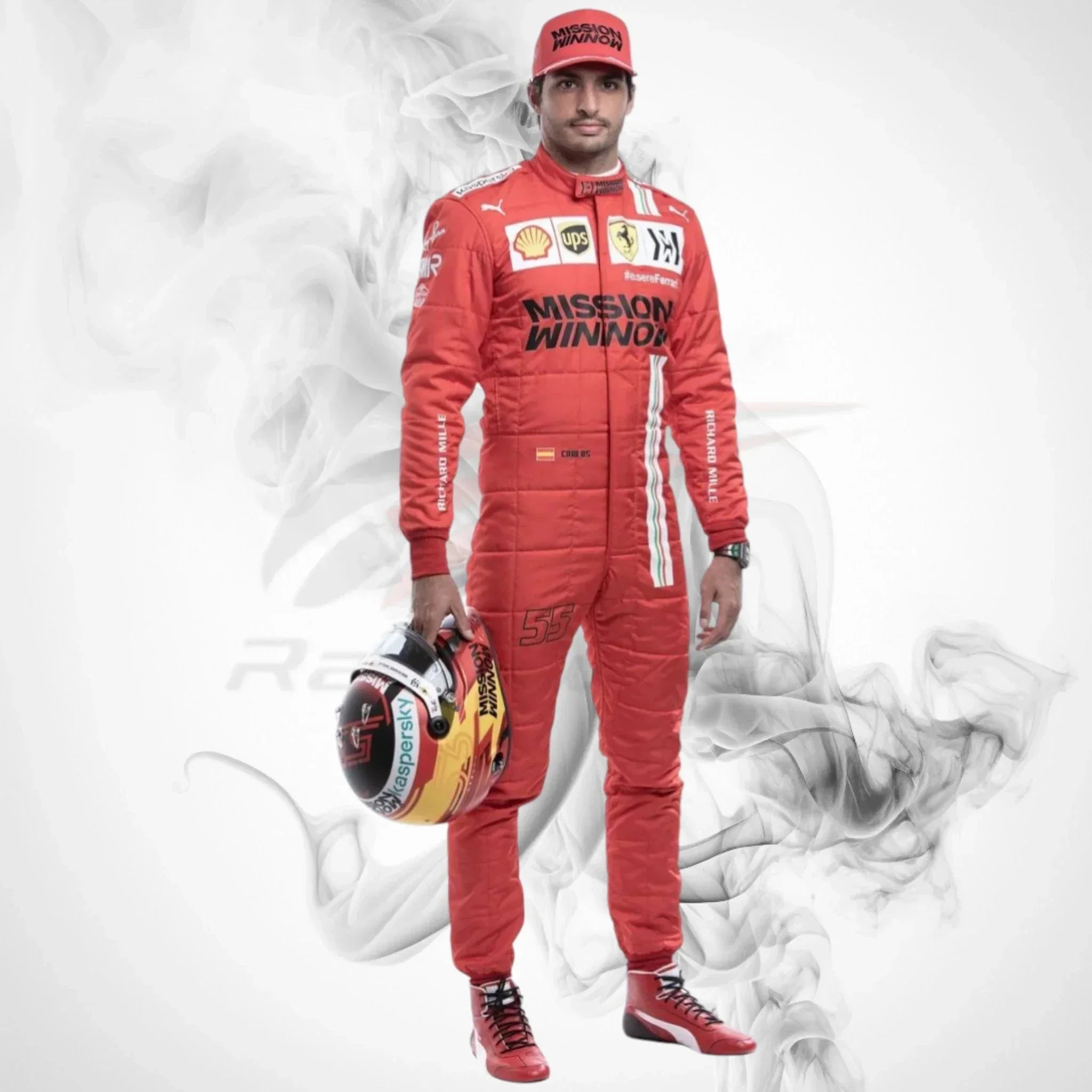 2021 Carlos Sainz Ferrari Mission Winnow F1 Race Suit