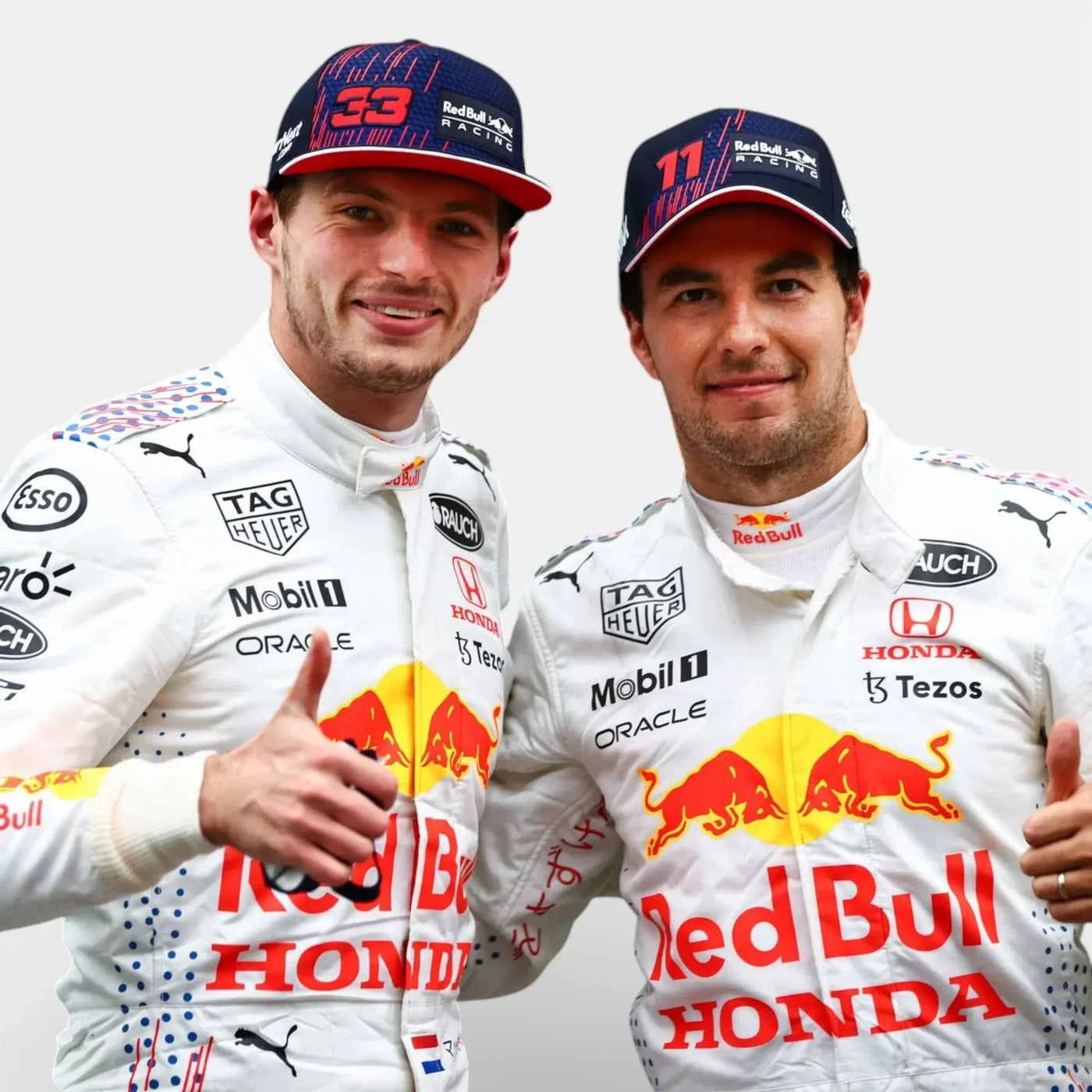 2021 Sergio Perez Red Bull Racing Honda White Formula 1 Race Suit