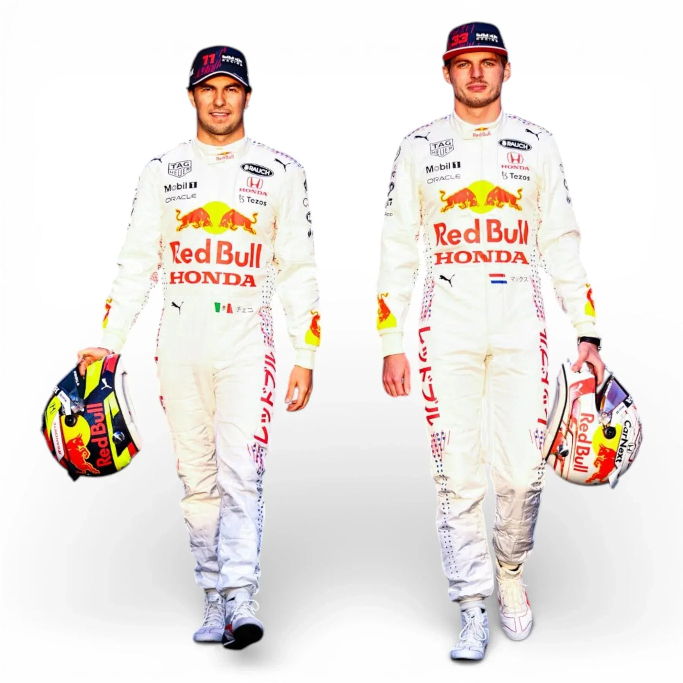2021 Sergio Perez Red Bull Racing Honda White Formula 1 Race Suit