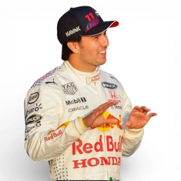2021 Sergio Perez Red Bull Racing Honda White Formula 1 Race Suit
