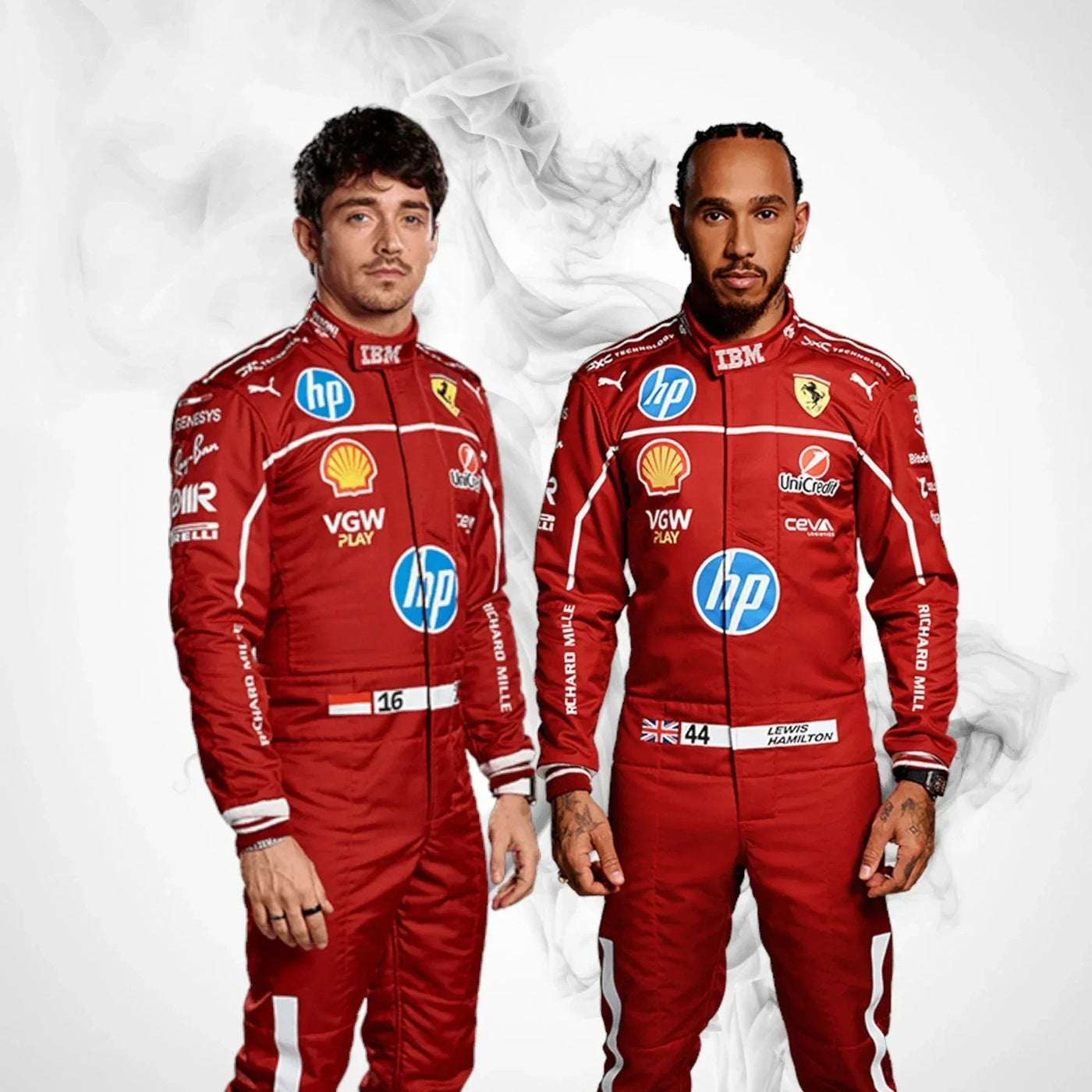 2025 Ferrari F1 Racing Team Suit | Charles Leclerc & Lewis Hamilton