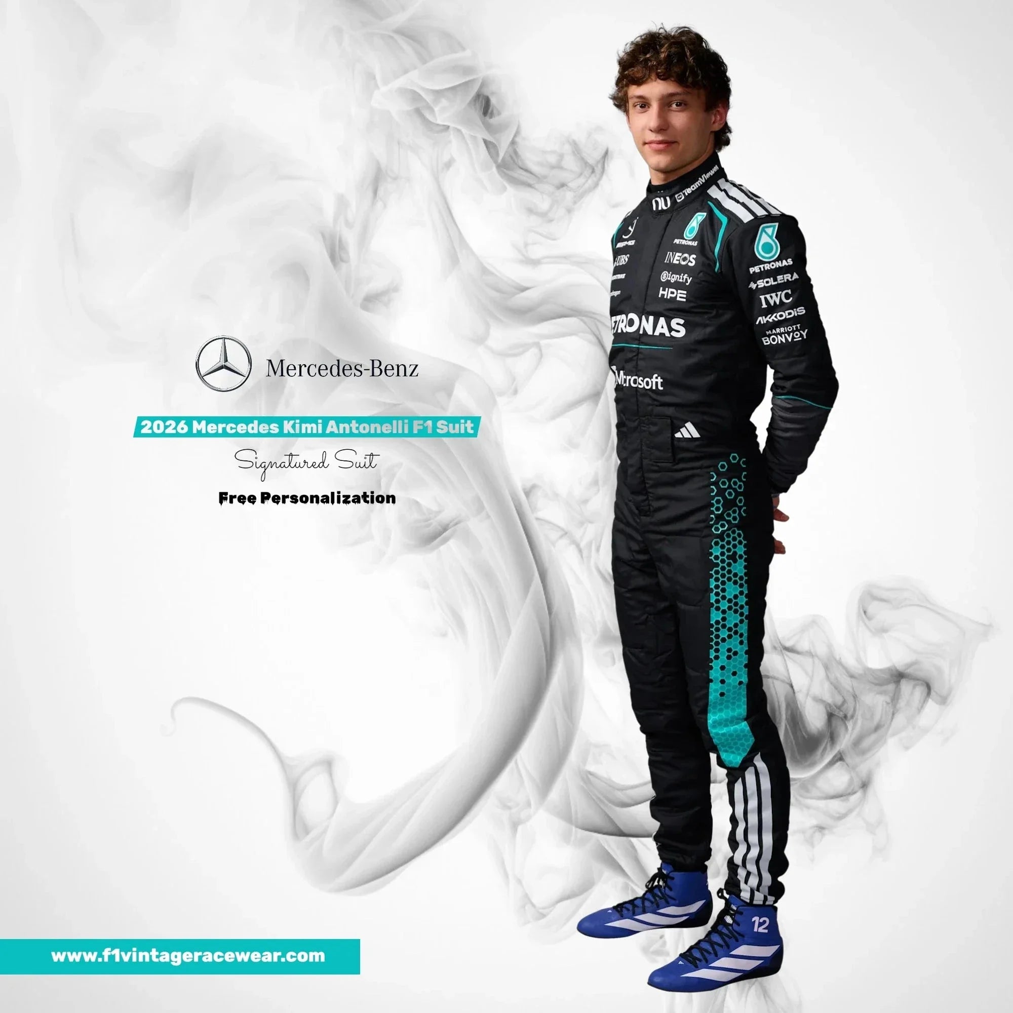2026 Kimi Antonelli F1 Driver Mercedes Racing Replica Costume