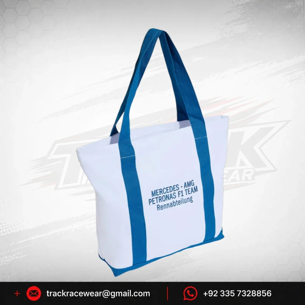 Mercedes - AMG Petronas F1 Special Edition Silverstone Blue Wonder Tote Bag - White