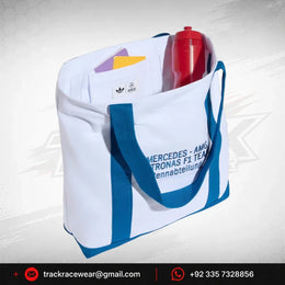Mercedes - AMG Petronas F1 Special Edition Silverstone Blue Wonder Tote Bag - White