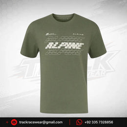 Alpine Racing F1 Silverstone Oversized T-Shirt - Egret/Deep Lichen Green