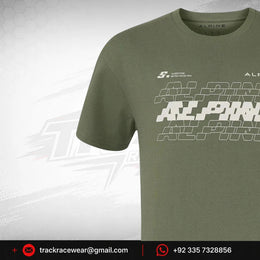 Alpine Racing F1 Silverstone Oversized T-Shirt - Egret/Deep Lichen Green