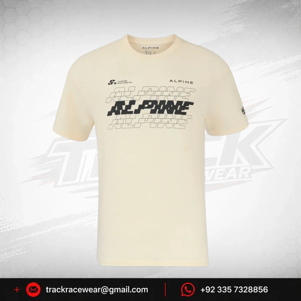 Alpine Racing F1 Silverstone Oversized T-Shirt - Egret/Deep Lichen Green