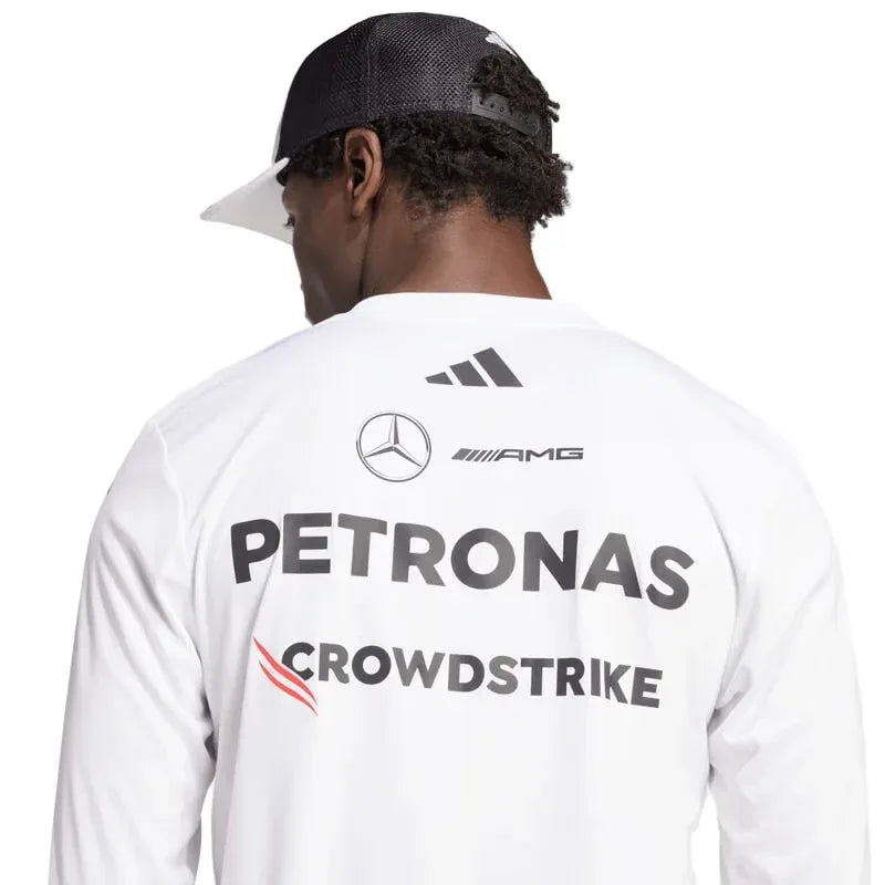 Mercedes-AMG F1 adidas 2025 Long Sleeve Driver T-shirt white