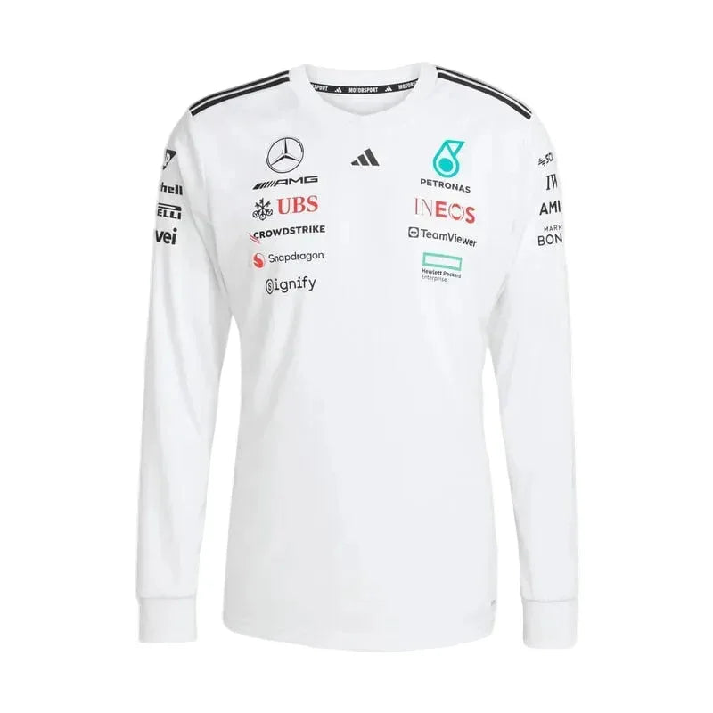 Mercedes-AMG F1 adidas 2025 Long Sleeve Driver T-shirt white
