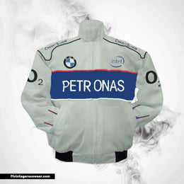 BMW Petronas Racing Jacket White and Royal Blue Motorsport Style