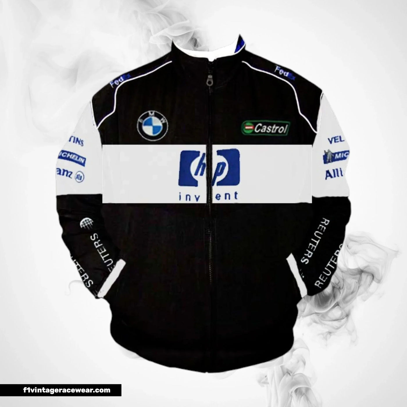 BMW Williams Team F1 Racing Jacket Black and White Motorsport Style
