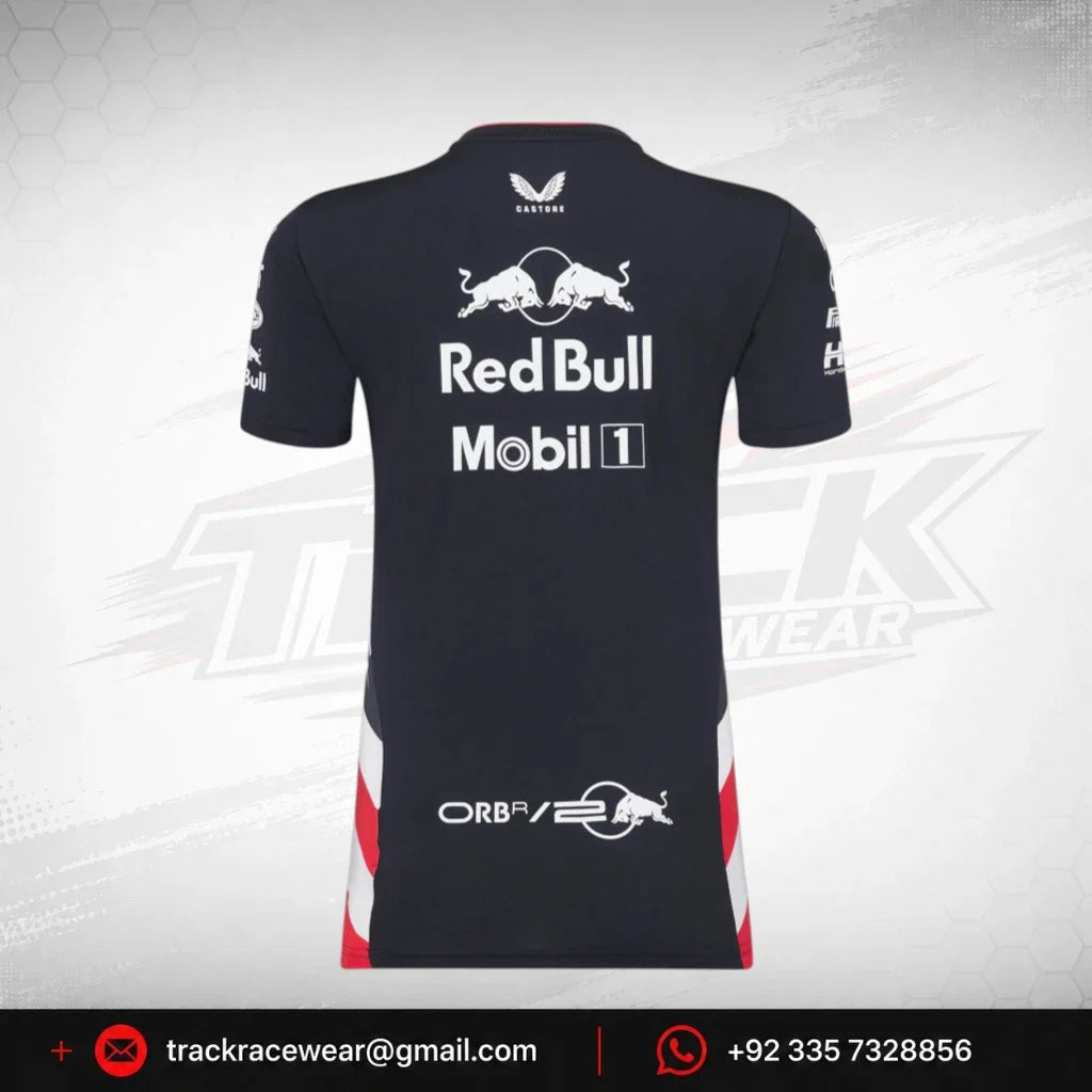 Red Bull Racing F1 Women's Special Edition America Race Team T-Shirt- Navy