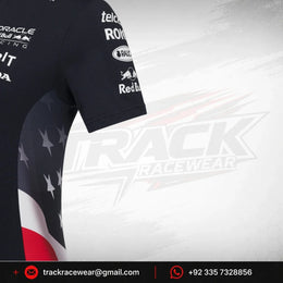 Red Bull Racing F1 Women's Special Edition America Race Team T-Shirt- Navy