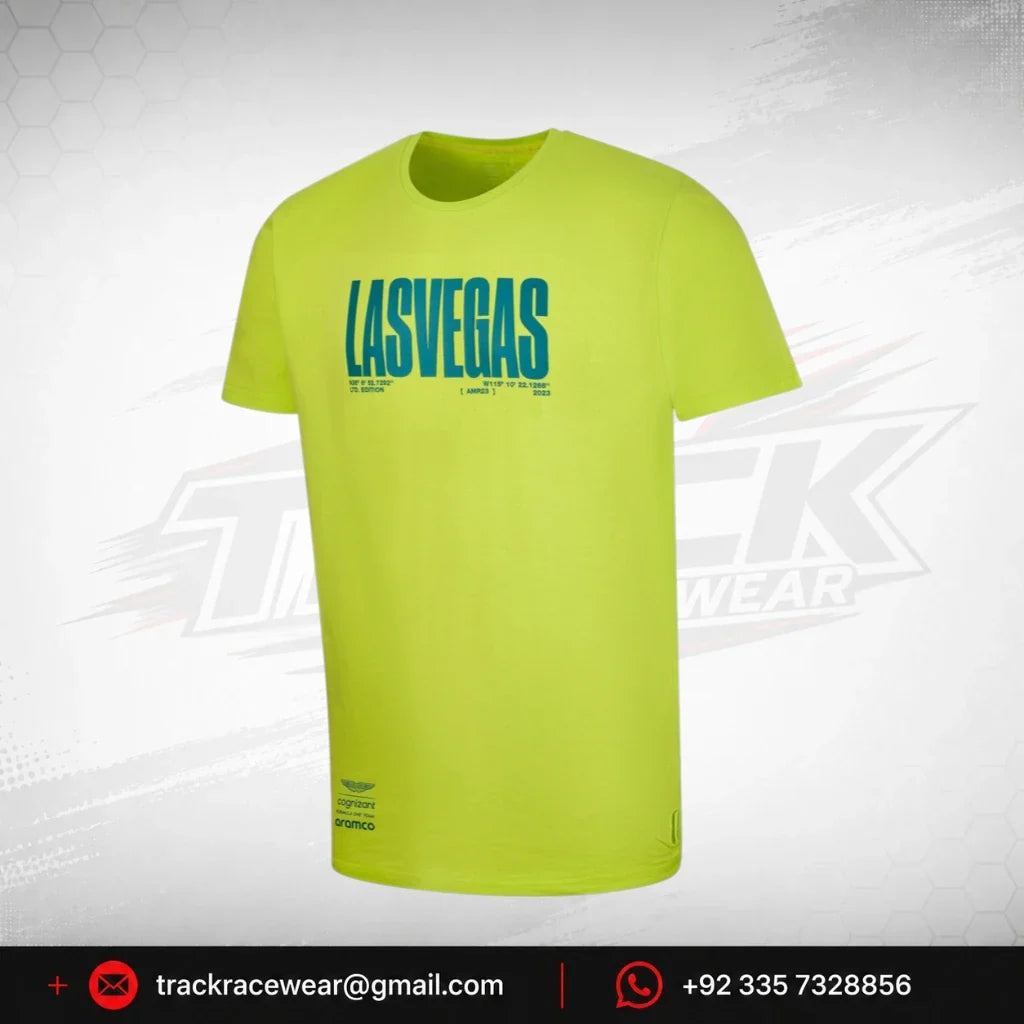 Aston Martin Cognizant F1 Men's Limited Edition Las Vegas GP T-Shirt - Lime