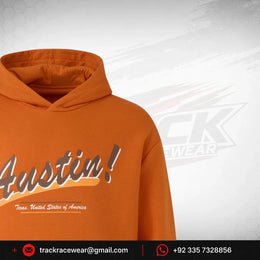 McLaren F1 Austin GP USA Hoodie – Burnt Orange Stripe Sleeve Racing Hoodie