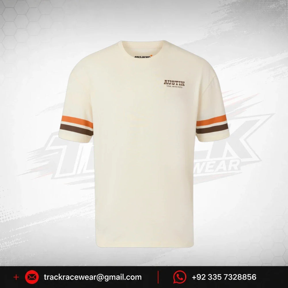 McLaren F1 USA Austin GP Stripe Sleeve T-Shirt - White/Phantom
