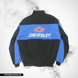 Chevrolet Jacket Black Light Blue Vintage Motorsport Wear