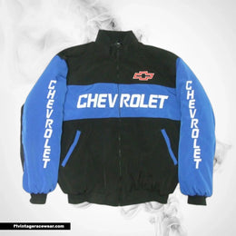 Chevrolet Jacket Black Light Blue Vintage Motorsport Wear