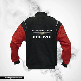 Chrysler Hemi Racing Jacket Black Red Vintage Muscle Style