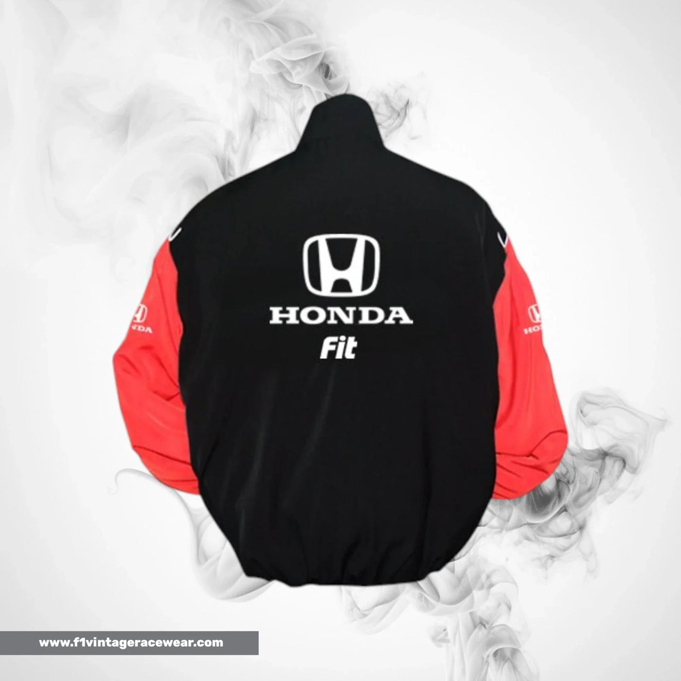 Honda Fit Racing Jacket Black Red Streetwear Style