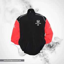 Honda Fit Racing Jacket Black Red Streetwear Style