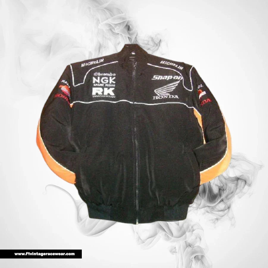 Honda Repsol Snap On Team Jacket Black Orange Track Edition