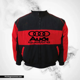 Audi Racing Jacket Black and Red Motorsport Style
