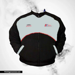Audi Racing Jacket Light Gray and Black Motorsport Style