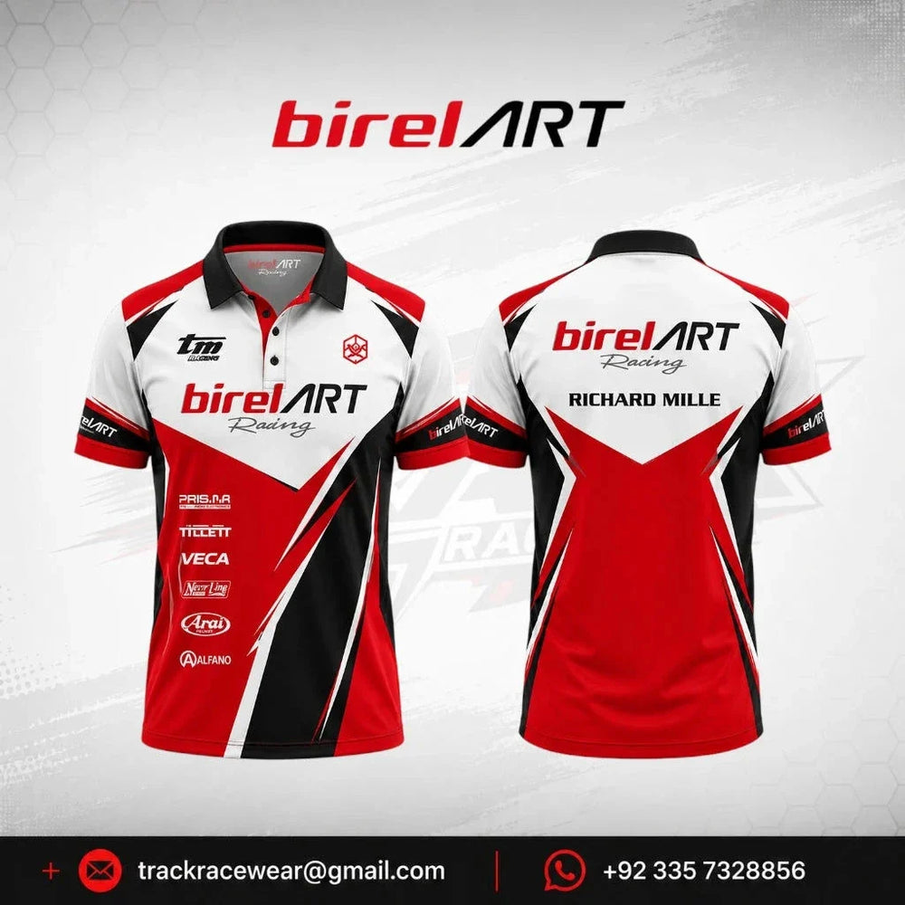 Birel ART Racing Team Polo Shirt Red White Black