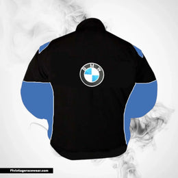 BMW RBS HP Racing Jacket Black and Royal Blue Motorsport Style