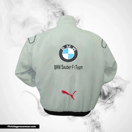 BMW Sauber F1 Team Racing Jacket White and Royal Blue Motorsport Style