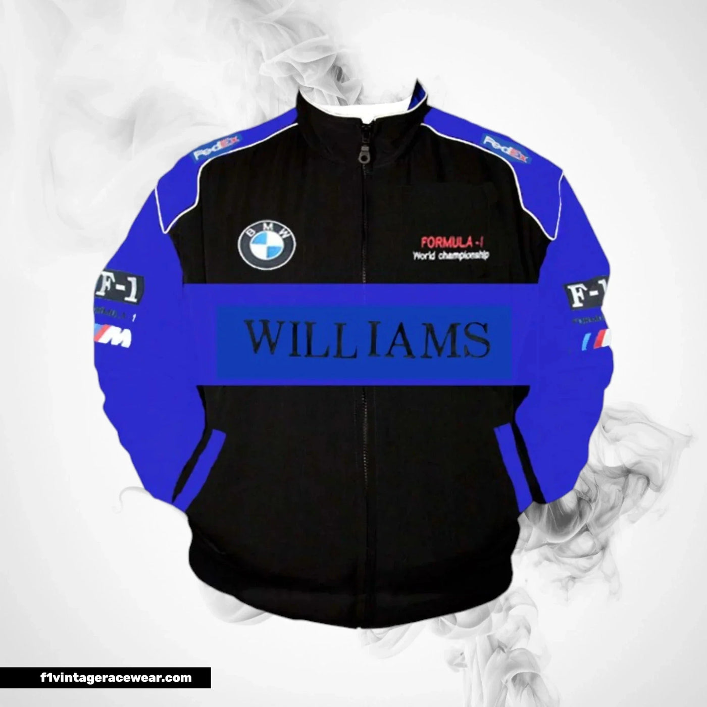 BMW Williams F1 Racing Jacket Black and Royal Blue Motorsport Style