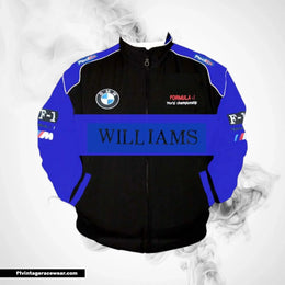 BMW Williams F1 Racing Jacket Black and Royal Blue Motorsport Style