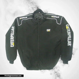 Caterpillar Bulldozer Jacket Black Industrial Racing Style