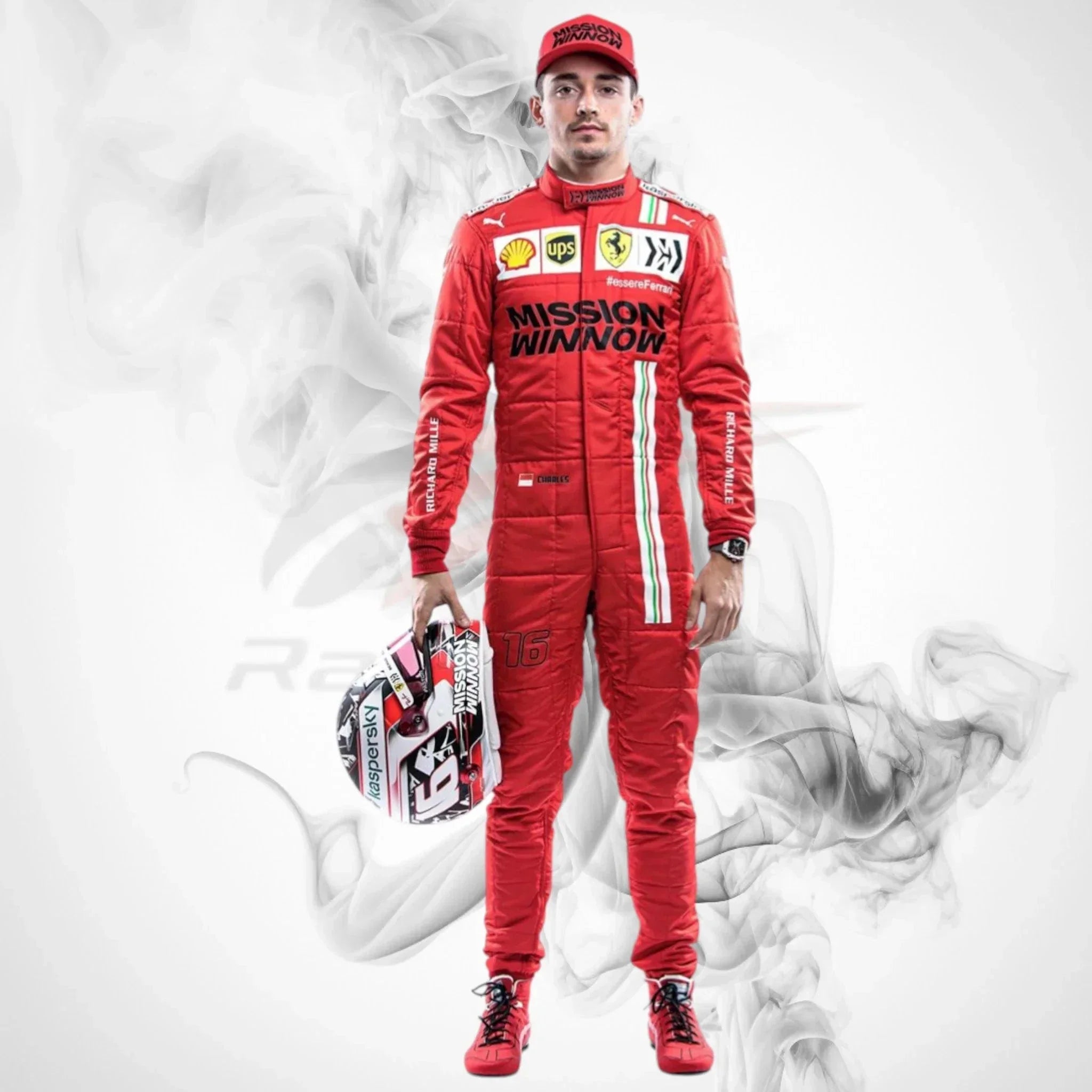 Charles Leclerc 2021 Ferrari Mission Winnow F1 Suit