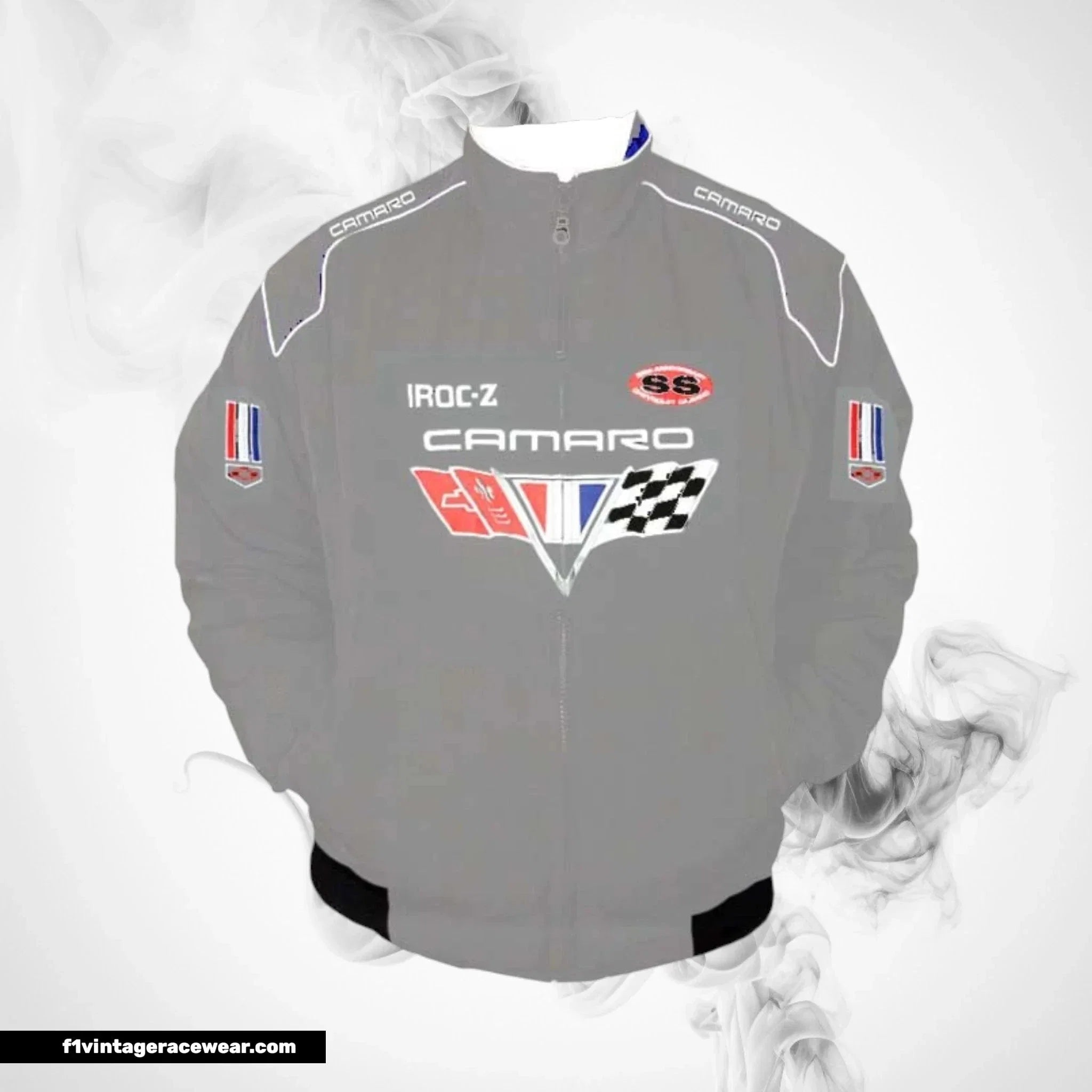 Chevrolet Camaro Racing Jacket Gray Motorsport Style
