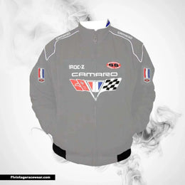 Chevrolet Camaro Racing Jacket Gray Motorsport Style