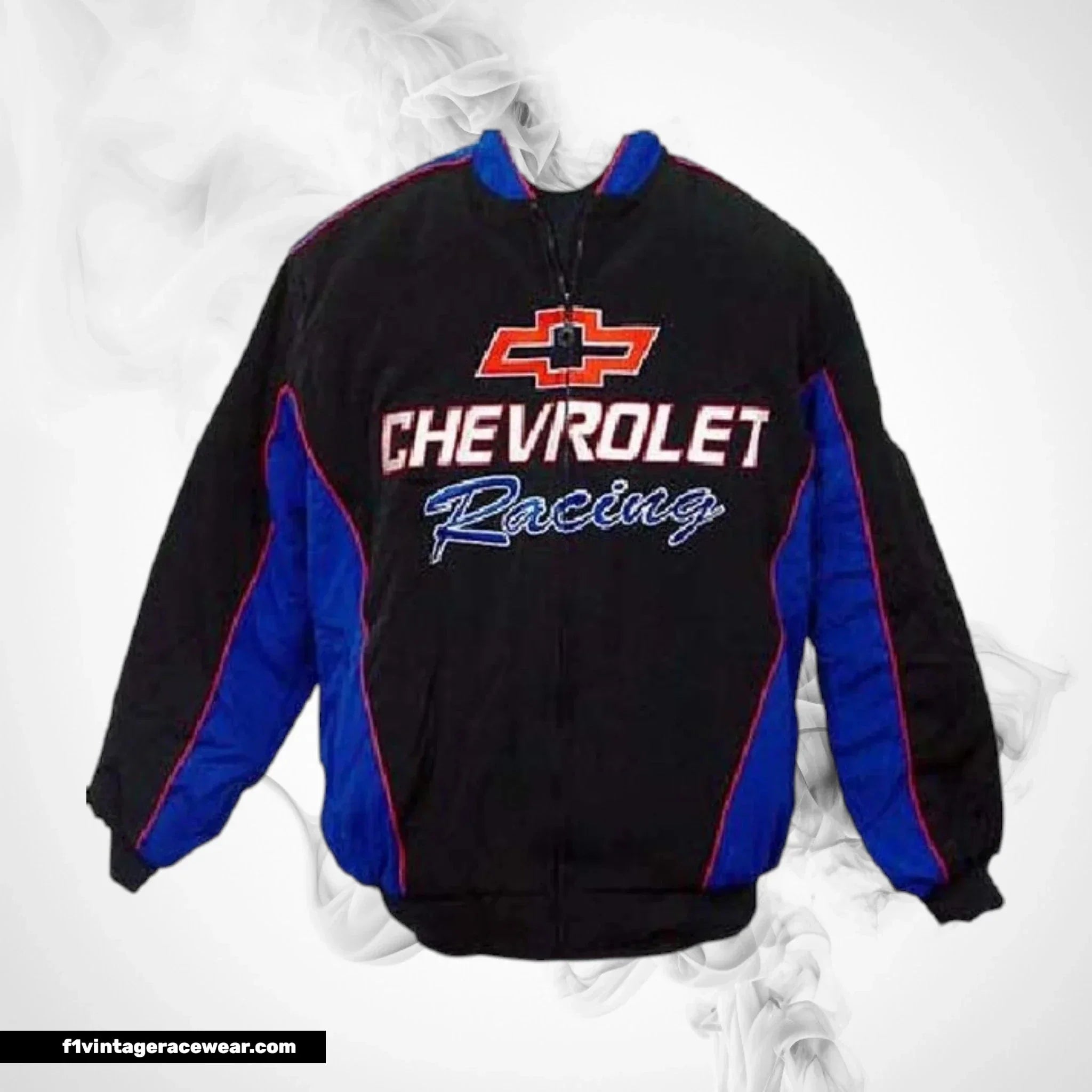 Chevrolet Racing Coat Black Blue Vintage Muscle Style