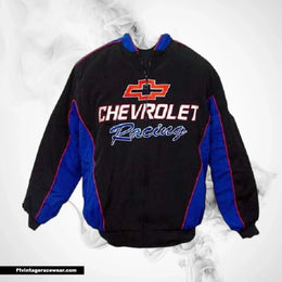 Chevrolet Racing Coat Black Blue Vintage Muscle Style