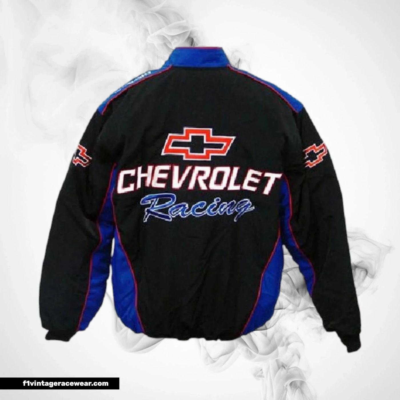 Chevrolet Racing Coat Black Blue Vintage Muscle Style