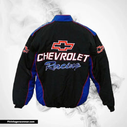 Chevrolet Racing Coat Black Blue Vintage Muscle Style