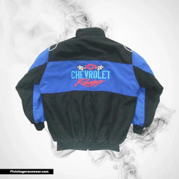 Chevrolet Racing Jacket Black Blue Vintage Muscle Style