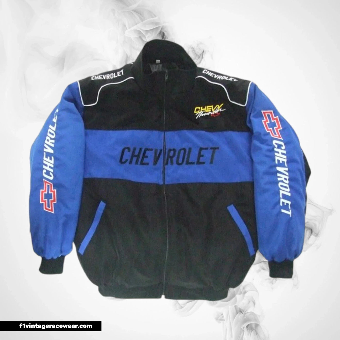 Chevrolet Racing Jacket Black Blue Vintage Muscle Style