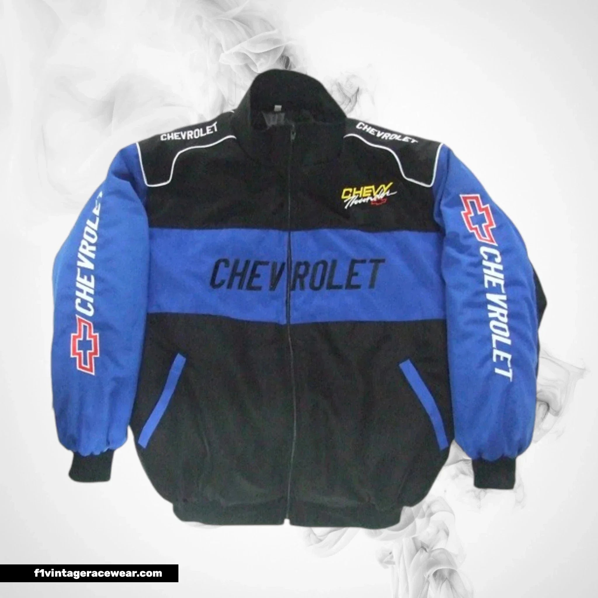 Chevrolet Racing Jacket Black Blue Vintage Muscle Style