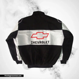 Chevrolet Racing Jacket Black White Vintage Muscle Style
