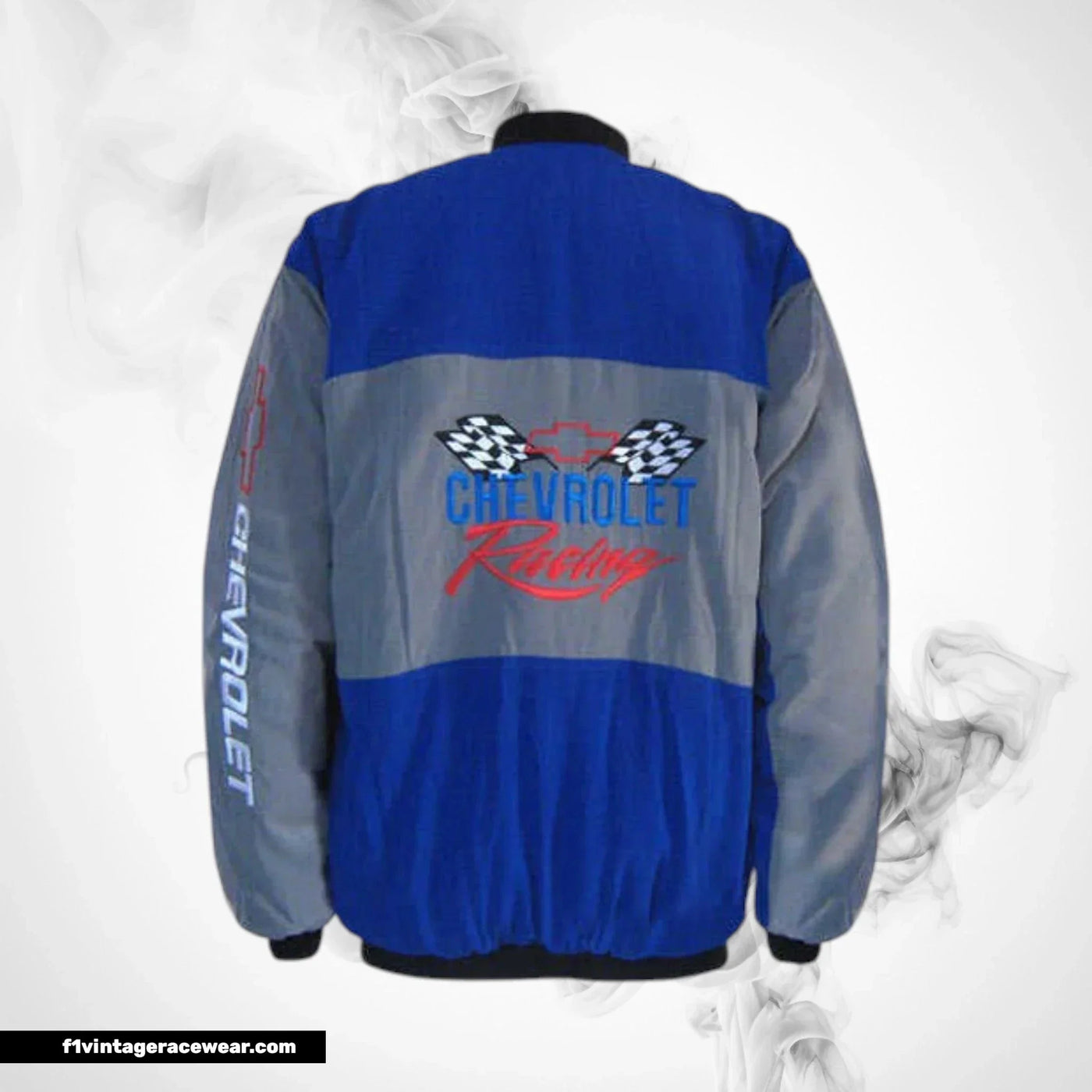 Chevrolet Racing Jacket Blue Grey Track Inspired Design
