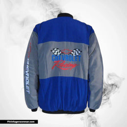 Chevrolet Racing Jacket Blue Grey Track Inspired Design
