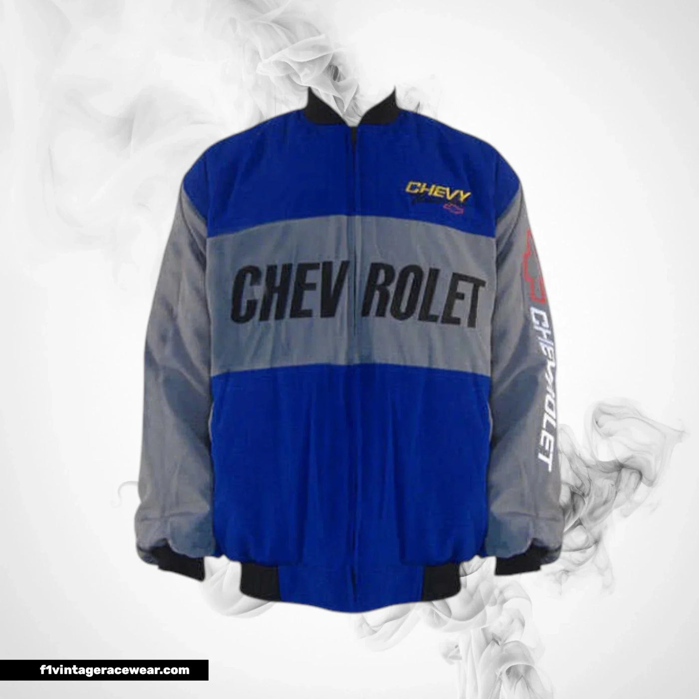 Chevrolet Racing Jacket Blue Grey Track Inspired Design