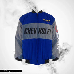 Chevrolet Racing Jacket Blue Grey Track Inspired Design