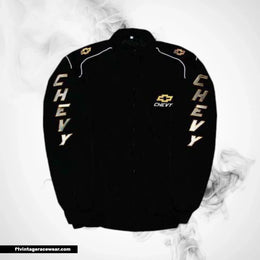 Chevy Racing Jacket Black Vintage Muscle Style